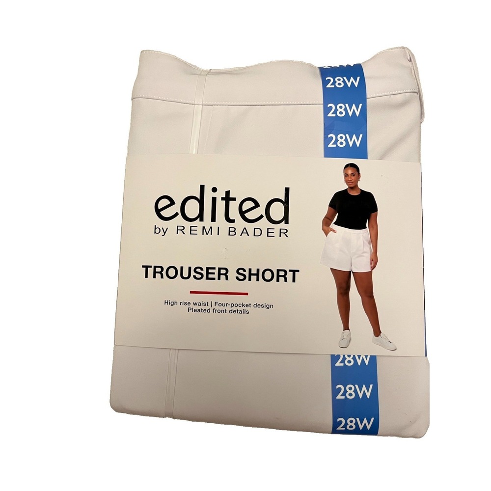 Edited By Remi Bader Women's NWT White Trouser Shorts Sz 28W